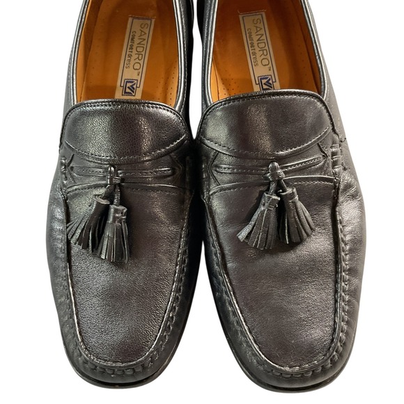 Sandro Moscoloni Telly Jac Black Leather Slip On Tassel‎ Loafers Men\'s Size 11 D main image 14